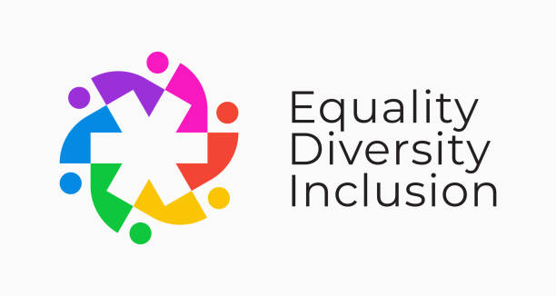 illustrazioni stock, clip art, cartoni animati e icone di tendenza di uguaglianza diversità inclusione problema gruppo per i diritti umani comunità rispetto sociale segno simbolo logo - multiculturalismo