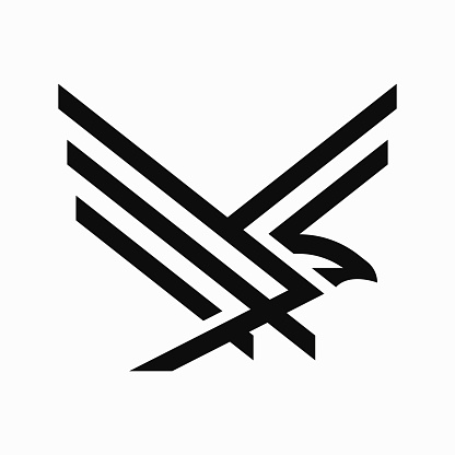 Bird Fly Logo Geometric Abstract Illustration Eagle Hawk Falcon Silhouette Wing Flight Business Sign Symbol