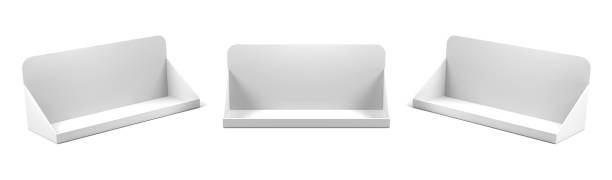 PDQ Display, Empty Packaging Display Tray With 3 Different Angles. Point Of Sale. 3D Render