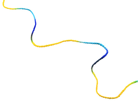 Single rope isolated on white background