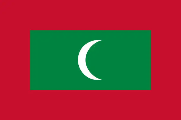 Vector illustration of Illustration of ensign of Republic of Maldives.