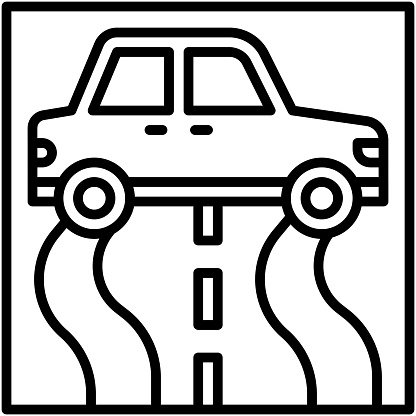 Slippery road icon, car accident and safety related vector illustration