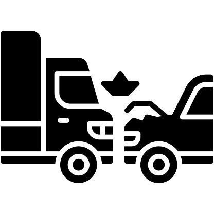 Truck crash with a car icon, car accident and safety related vector illustration