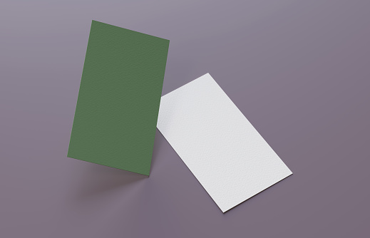 Business cards blank. Template on color background