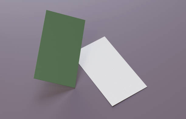 Business cards blank. Mockup on color background stock photo