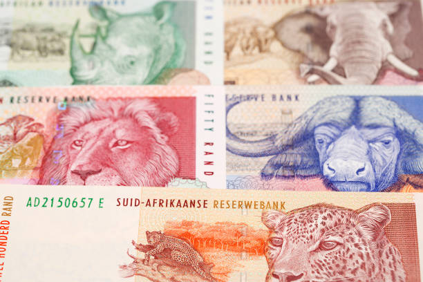 istock Old South African rand a business background 2054986833