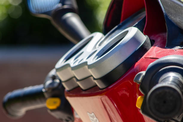 Motorbike in motion on a highway