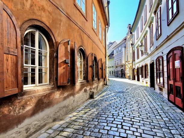 istock Krumlov - old street in city 2055033381