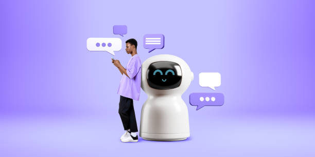 istock African man with phone and AI chat bot 2055035012
