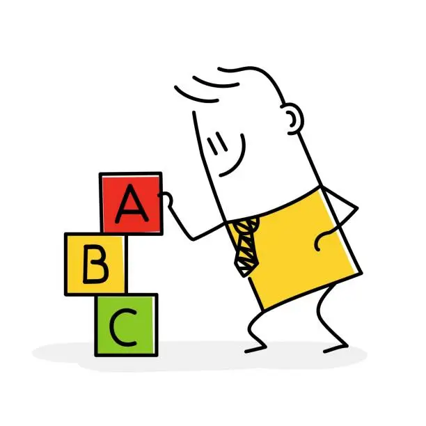 Vector illustration of ABC, basic alphabet letters