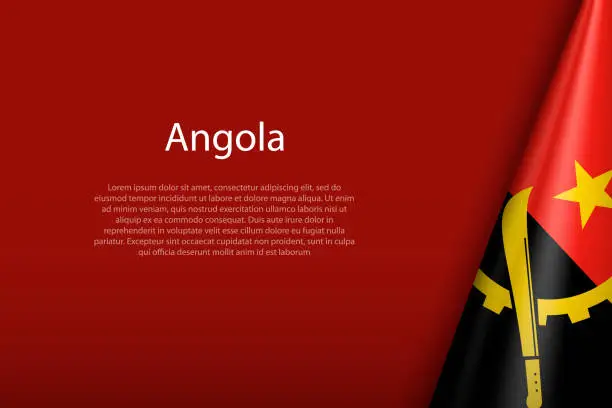 Vector illustration of Angola national flag isolated on background with copyspace