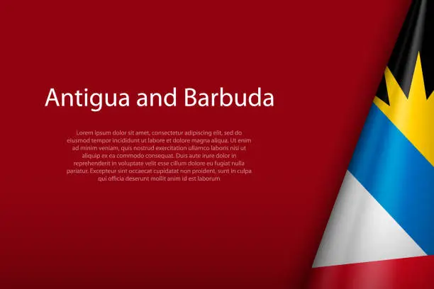 Vector illustration of Antigua and Barbuda national flag isolated on background with copyspace