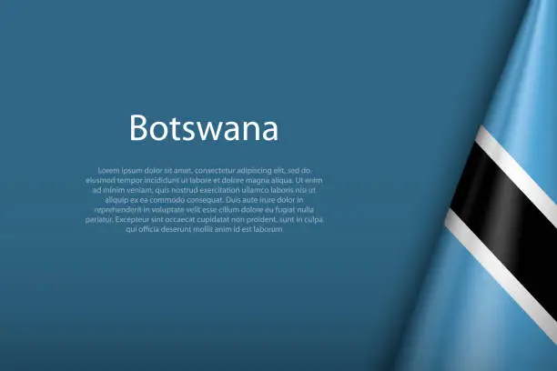Vector illustration of Botswana national flag isolated on background with copyspace