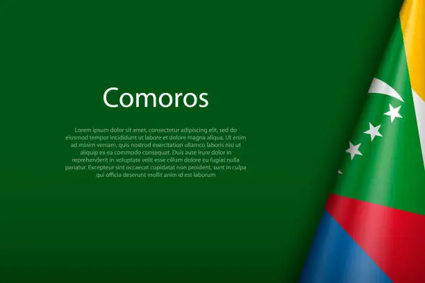 Vector illustration of Comoros national flag isolated on background with copyspace