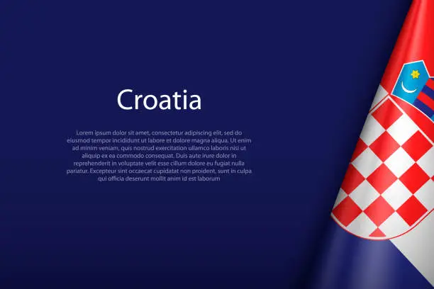 Vector illustration of Croatia national flag isolated on background with copyspace