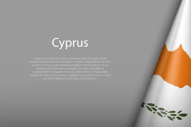 Vector illustration of Cyprus national flag isolated on background with copyspace