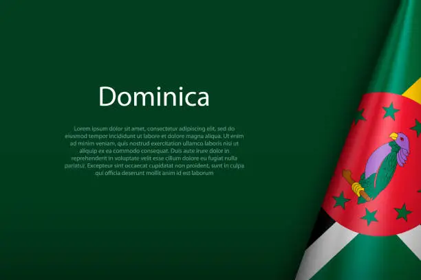 Vector illustration of Dominica national flag isolated on background with copyspace