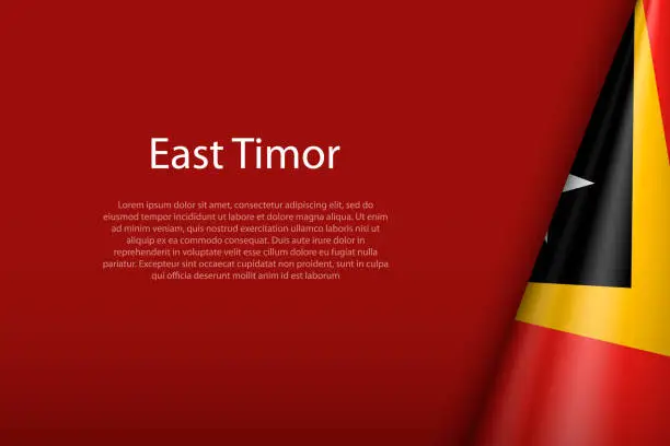 Vector illustration of East Timor national flag isolated on background with copyspace