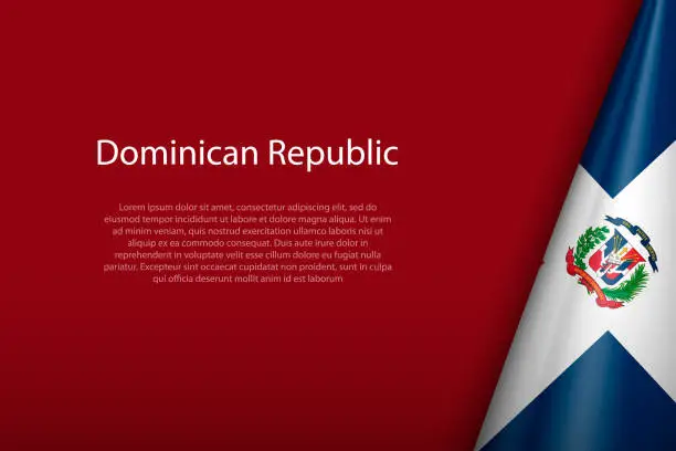 Vector illustration of Dominican Republic national flag isolated on background with copyspace