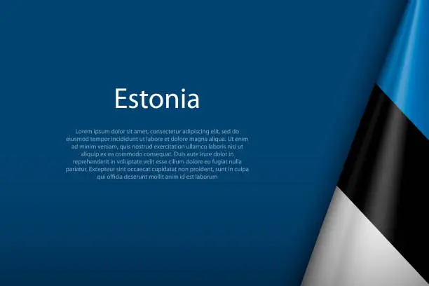 Vector illustration of Estonia national flag isolated on background with copyspace