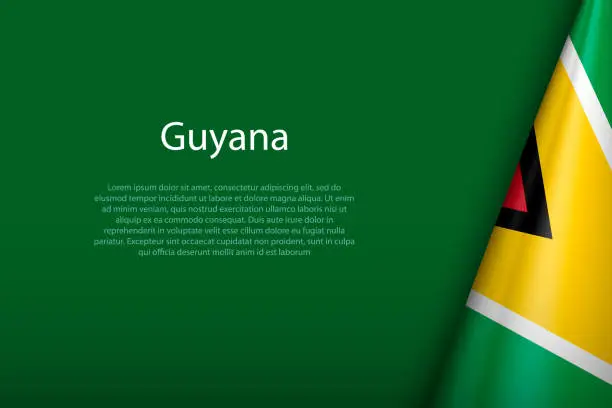 Vector illustration of Guyana national flag isolated on background with copyspace