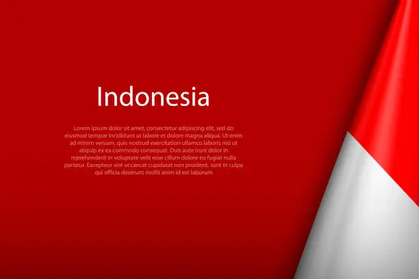 Vector illustration of Indonesia national flag isolated on background with copyspace