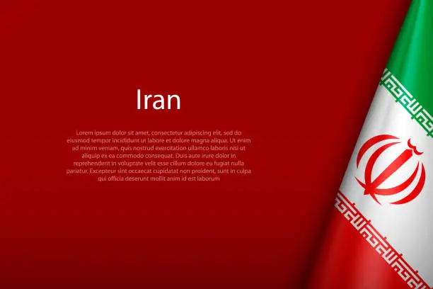 Vector illustration of Iran national flag isolated on background with copyspace