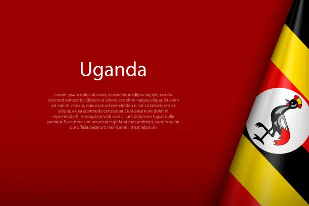 Vector illustration of Uganda national flag isolated on background with copyspace