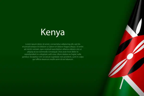 Vector illustration of Kenya national flag isolated on background with copyspace