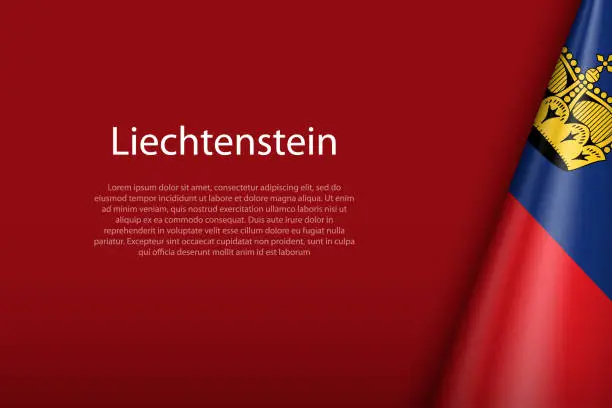 Vector illustration of Liechtenstein national flag isolated on background with copyspace