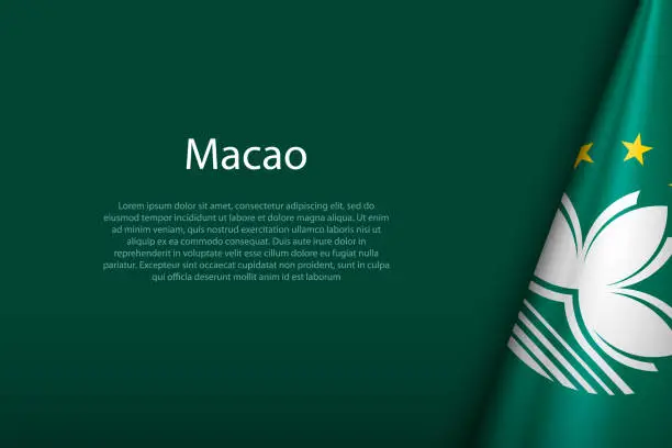 Vector illustration of Macao national flag isolated on background with copyspace