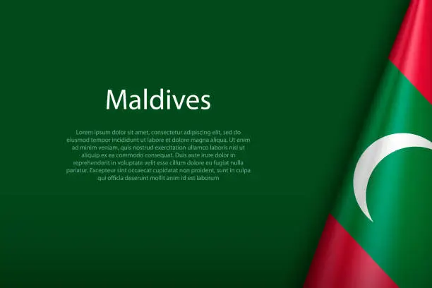 Vector illustration of Maldives national flag isolated on background with copyspace