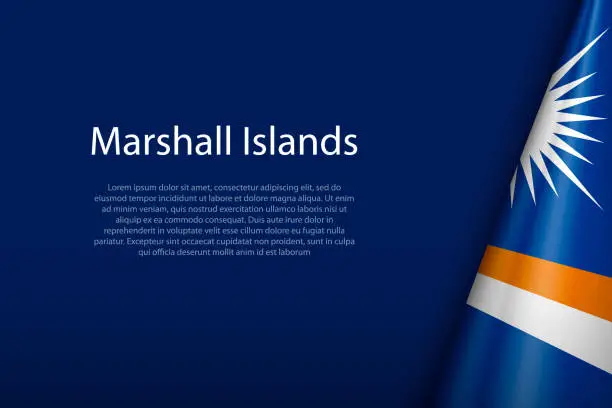 Vector illustration of Marshall Islands national flag isolated on background with copyspace