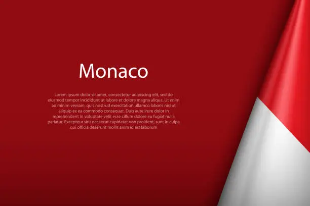 Vector illustration of Monaco national flag isolated on background with copyspace