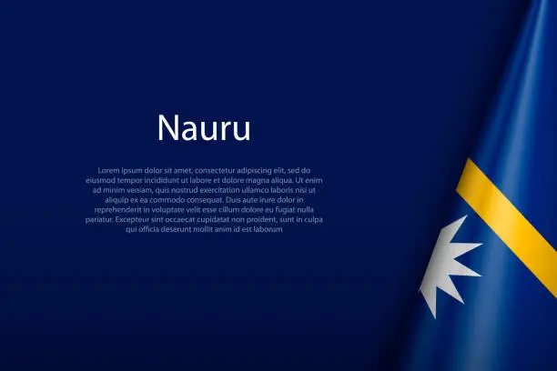 Vector illustration of Nauru national flag isolated on background with copyspace