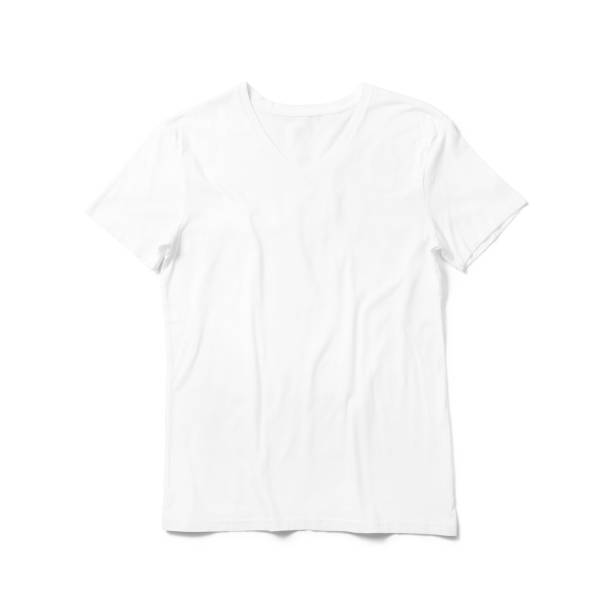 istock Close up view v neck t shirt isolated on white background. 2055090497