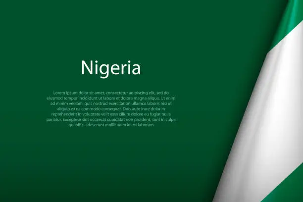 Vector illustration of Nigeria national flag isolated on background with copyspace