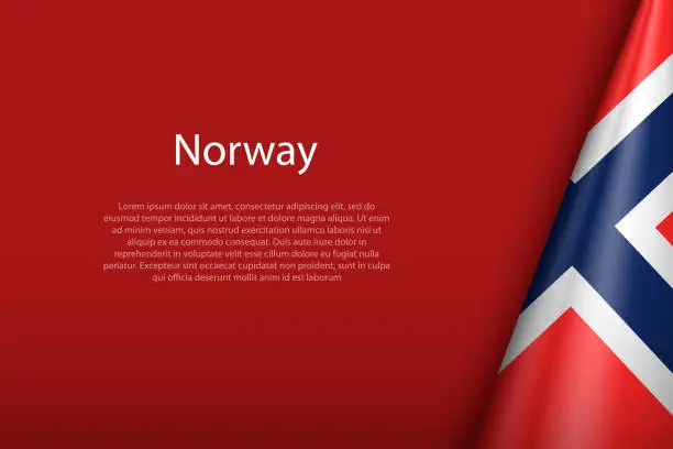 Vector illustration of Norway national flag isolated on background with copyspace