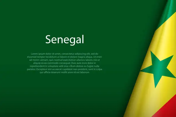 Vector illustration of Senegal national flag isolated on background with copyspace