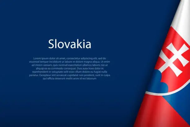 Vector illustration of Slovakia national flag isolated on background with copyspace