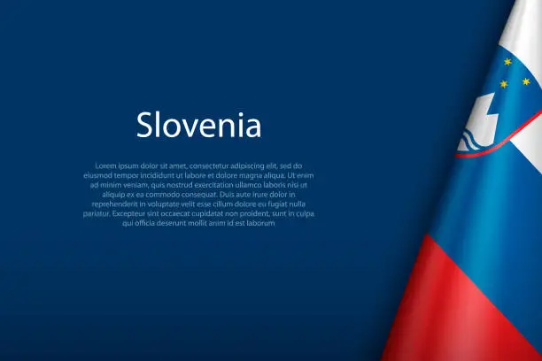 Vector illustration of Slovenia national flag isolated on background with copyspace