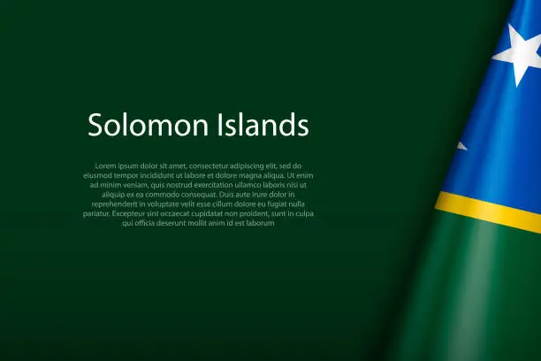 Vector illustration of Solomon Islands national flag isolated on background with copyspace