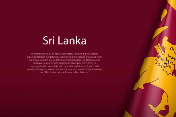 Vector illustration of Sri Lanka national flag isolated on background with copyspace