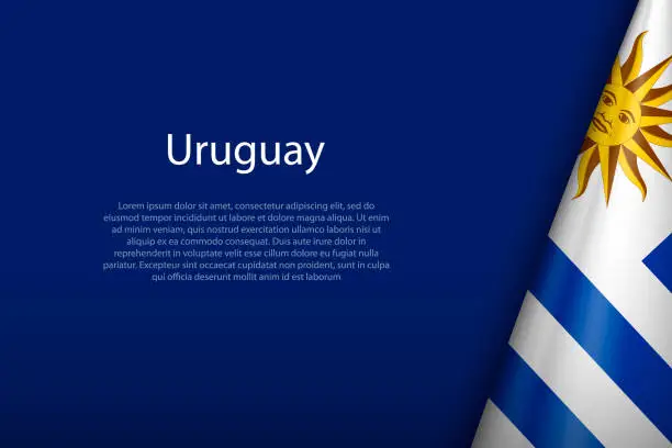 Vector illustration of Uruguay national flag isolated on background with copyspace