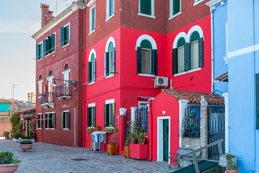 Colourful village of Burano in beautiful Italy