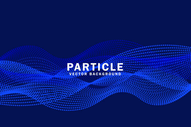 istock Abstract dot particle of blue design element on dark background. Technology futuristic concept 2055172252