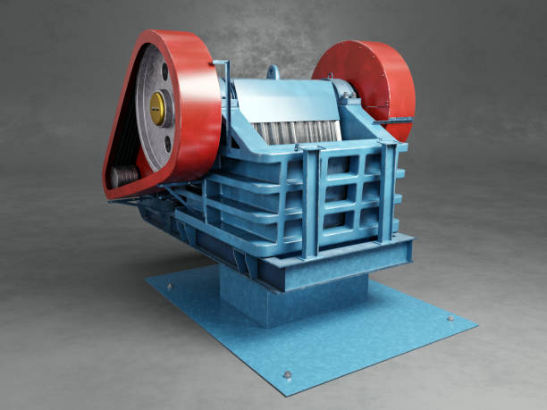 istock Jaw crushing machine model on gray background 2055264625