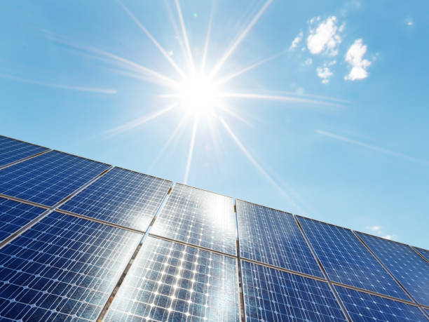 istock Closeup of solar panels against the sky 2055270875