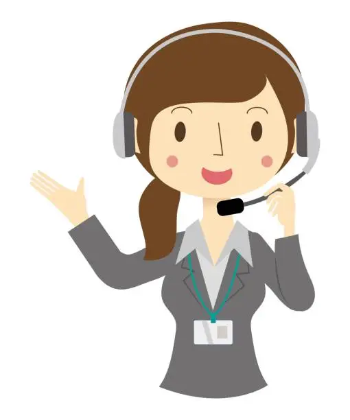 Vector illustration of Illustration of operator woman