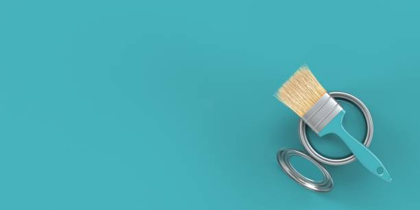 istock Painting brush on metal tin 3D 2055302566